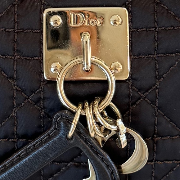 Darling Dior Satin Mini Handbag - Quilted in Brown with Gold Hardware - Picture 13 of 14